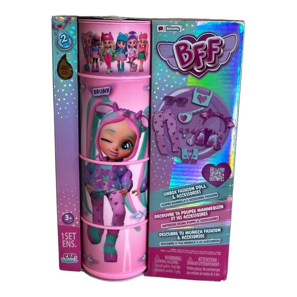 Cry Babies BFF Bruny Fashion Doll with 9+ Surprises Outfit and Accessories NEW - Picture 1 of 6
